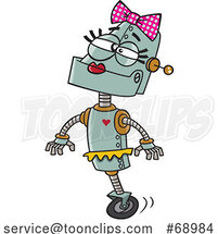 Cartoon Robot Lady by Toonaday