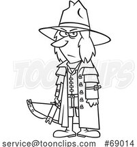 Cartoon Black and White Vampire Hunter by Toonaday