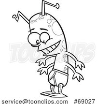 Cartoon Black and White Alien Wearing Tighty Whities by Toonaday