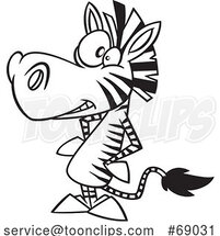 Cartoon Black and White Crazy Zebra by Toonaday