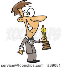 Cartoon Guy Giving or Receiving an Award by Toonaday