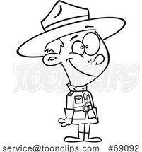 Cartoon Lineart Boy Mountie by Toonaday