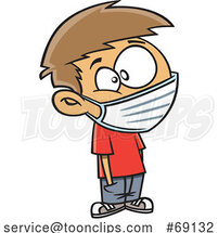 Cartoon Boy Wearing a Mask by Toonaday