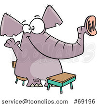 Cartoon Class Elephant Raising Its Hand by Toonaday