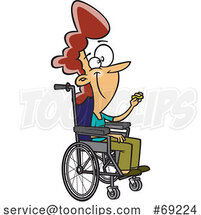 Cartoon Female Teacher in a Wheelchair by Toonaday