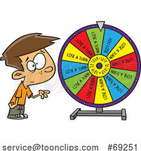 Cartoon Boy Spinning a Wheel by Toonaday