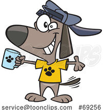 Cartoon Swag Dog Holding a Cup by Toonaday