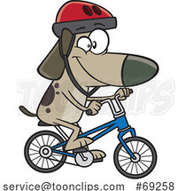 Cartoon Dog Riding a Bike by Toonaday