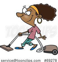 Cartoon Lady Vacuuming by Toonaday