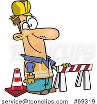 Cartoon Construction Worker by Toonaday