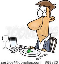 Cartoon Unhappy Guy at a Diner by Toonaday