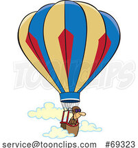 Cartoon Guy in a Hot Air Balloon by Toonaday