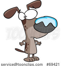 Cartoon Dog with Snow on His Nose by Toonaday