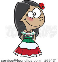 Cartoon Mexican Girl by Toonaday