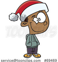 Cartoon Boy Wearing a Santa Hat by Toonaday