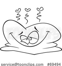 Cartoon Black and White Heart Turning into a Love Puddle by Toonaday
