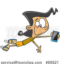 Cartoon Girl Enjoying Fast Cellular by Toonaday