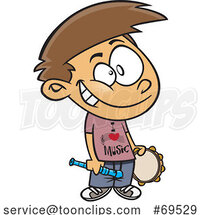 Cartoon Boy with an I Love Music Shirt by Toonaday
