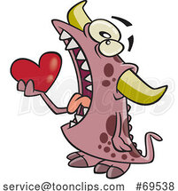 Cartoon Monster Eating a Heart by Toonaday