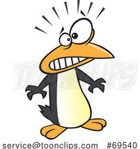Cartoon Scared Penguin by Toonaday