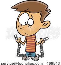 Cartoon Boy with a Weak Link by Toonaday