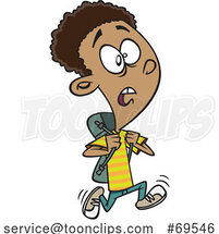 Cartoon Boy Running Late for School by Toonaday