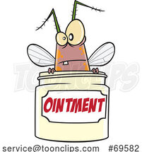 Cartoon Bug in an Anti Itch Ointment Jar by Toonaday