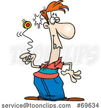 Cartoon Guy Bonking His Head with a Yoyo by Toonaday