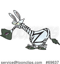 Cartoon Zebra with a Z Mark by Toonaday
