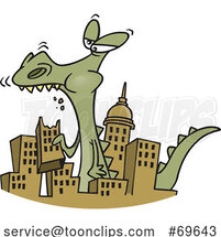 Cartoon Giant Monster Eating a City by Toonaday