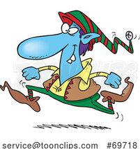 Cartoon Running Christmas Elf by Toonaday