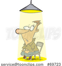 Cartoon Guy in the Spotlight While Being Interrogated by Toonaday