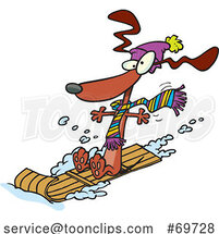 Cartoon Dog Sledding by Toonaday