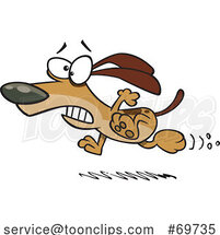 Cartoon Dog Running Scared by Toonaday