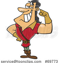 Cartoon of Gaston Flexing by Toonaday