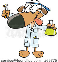 Cartoon Dog Chemist by Toonaday