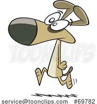 Cartoon Dog Running Upright by Toonaday