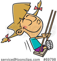 Cartoon Girl Swinging by Toonaday