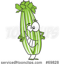 Cartoon Proud Celery Character by Toonaday