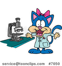 Cartoon Cat Scientist by Toonaday