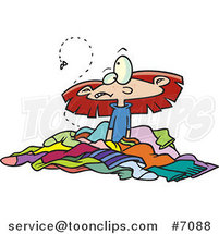 Cartoon Girl in a Pile of Stinky Laundry by Toonaday