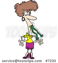 Cartoon Lady with a Frog in Her Throat by Toonaday