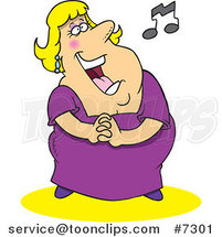 Cartoon Fat Lady Singing by Toonaday