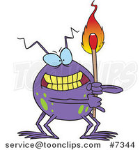 Cartoon Fire Bug Holding a Match by Toonaday