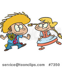 Cartoon Boy and Girl Dancing at a Fiesta by Toonaday