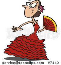 Cartoon Beautiful Flamenco Dancer by Toonaday