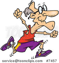 Cartoon Fit Senior Guy Running by Toonaday