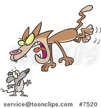 Cartoon Cat Attacking a Mouse by Toonaday