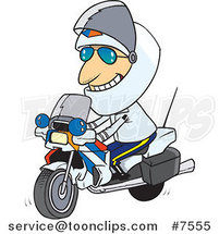 Cartoon Motorcycle Cop by Toonaday