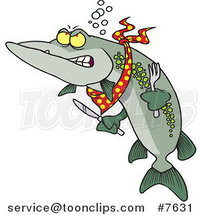 Cartoon Hungry Muskie Fish by Toonaday